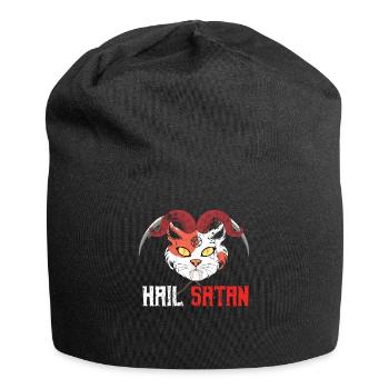 Creepy Cat Devil Horror Scary Halloween - Jersey Beanie - black - Front
