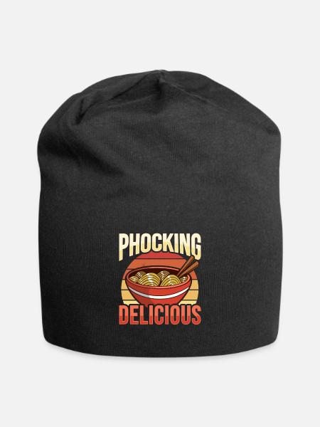Phocking Delicious Pho asiatische Pho-Nudelsuppe - Jersey-Beanie - Schwarz