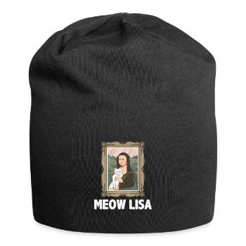 Mona Lisa Cat Art Lovers Cat Lovers - Jersey Beanie - black - Front