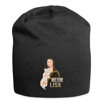 Mona Lisa Cat Art Lovers Cat Lovers - Jersey Beanie - black - Front