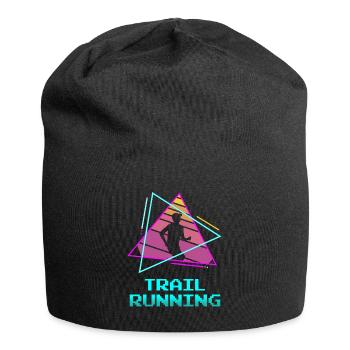 Retro Vintage Classic Trail Running Runner - Jersey-Beanie - Schwarz - Vorne