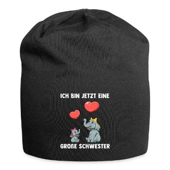 Elefanten Große Schwester Ich bin jetzt ein Große - Jersey-Beanie - Schwarz - Vorne