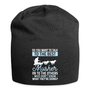 Husky sledding Alaska Mushing Racing Sled Dog - Jersey Beanie - black - Front