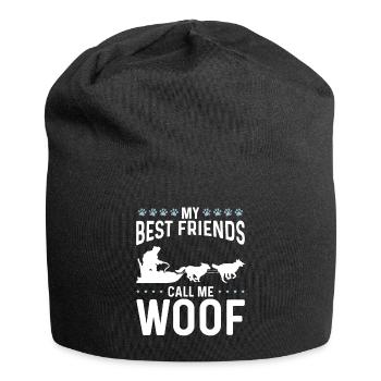 Alaska Mushing Dog Owner Sled Dog Racing Husky - Jersey Beanie - black - Front