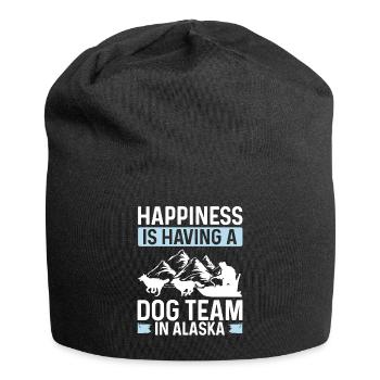 Alaska Dog Team Mushing Sled Dog Racing Husky - Jersey Beanie - black - Front