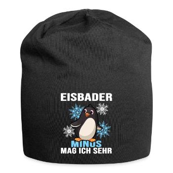 eisbader winterbader eisloch - Jersey-Beanie - Schwarz - Vorne