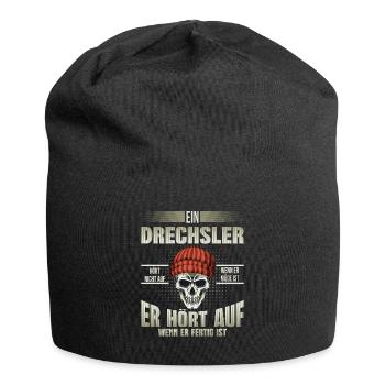 Drechsler hört auf wenn er fertig ist - Jersey-Beanie - Schwarz - Vorne