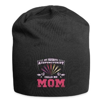 Mon acupuncteur préféré m’appelle maman - Bonnet en jersey - noir - Devant