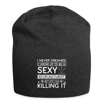 Sexy acupuncturist - Jersey Beanie - charcoal grey - Front