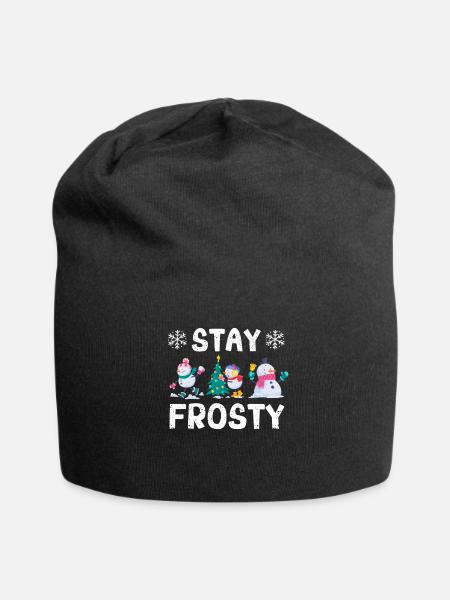 Lustiger Weihnachtspyjama Cooler Schneemann Xmas - Jersey-Beanie - Schwarz