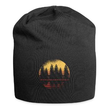 Retro Wald Outdoor Wandern Natur - Jersey-Beanie - Schwarz - Vorne