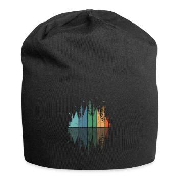 Retro Wald Outdoor Wandern Natur - Jersey-Beanie - Schwarz - Vorne