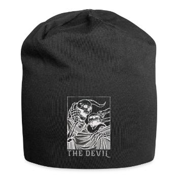 Skeleton Bones Tarot Card Occult Devil Gothic - Jersey-Beanie - Schwarz - Vorne