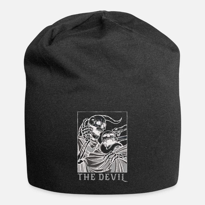 Skeleton Bones Tarot Card Occult Devil Gothic - Jersey-Beanie - Schwarz