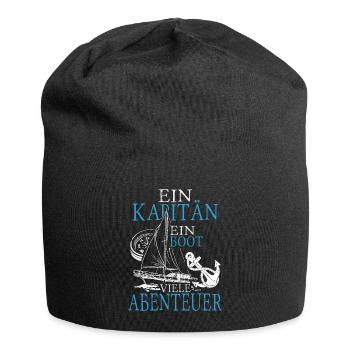 Ein kapitän ein boot viele abenteuer - Jersey-Beanie - Schwarz - Vorne