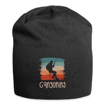 Retro Vintage Classic Canyoning Canyon Canyoner - Jersey Beanie - black - Front