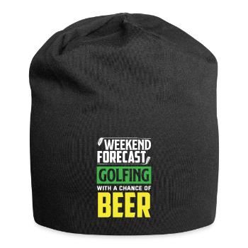 Lustiges Golfen Golf Golfer Geschenk - Jersey-Beanie - Schwarz - Vorne