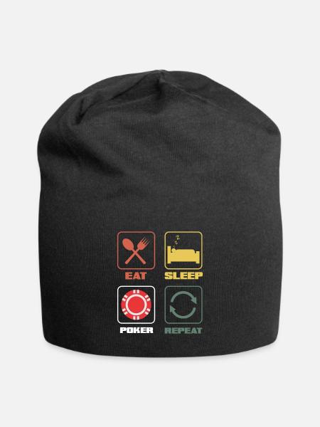 Poker Spieler Pokerspieler Pokern Geschenk - Jersey-Beanie - Schwarz