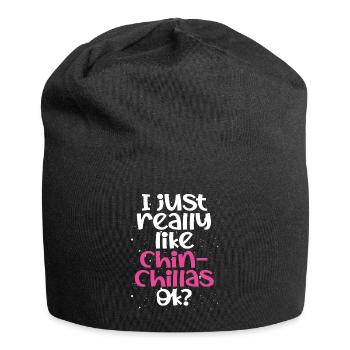 I like chinchillas very much - Jersey Beanie - black - Front
