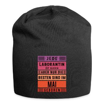 Chemiker Geburtstag Mai geboren Laborantin - Jersey-Beanie - Schwarz - Vorne
