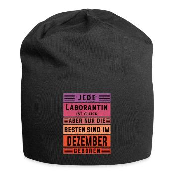 Chemiker Geburtstag Dezember geboren Laborantin - Jersey-Beanie - Schwarz - Vorne