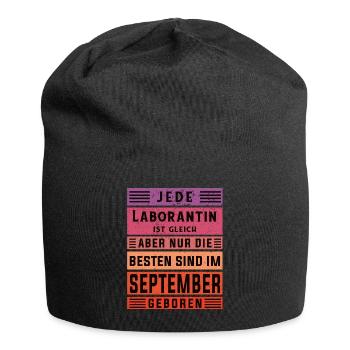 Chemiker Geburtstag September geboren Laborantin - Jersey-Beanie - Schwarz - Vorne