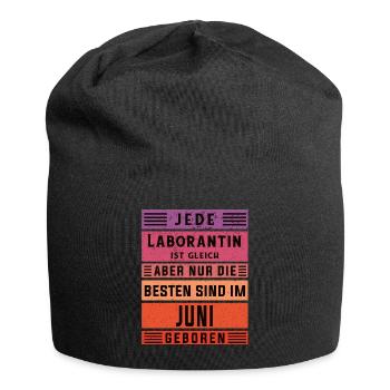 Chemiker Geburtstag Juni geboren Laborantin - Jersey-Beanie - Schwarz - Vorne