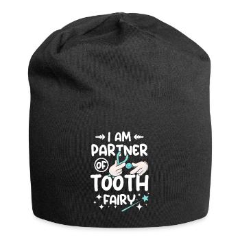 Je suis partenaire de la fée des dents - Bonnet en jersey - noir - Devant