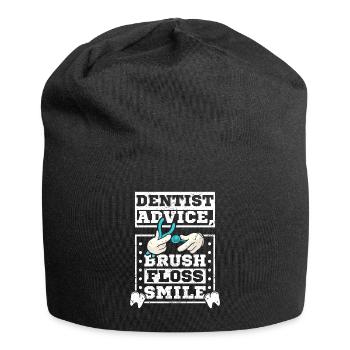 Conseils du dentiste brosse à fil dentaire sourire - Bonnet en jersey - noir - Devant