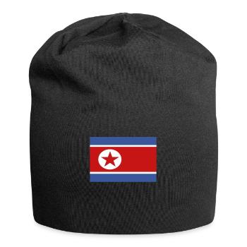 Official North Korea Flag North Korean Country - Jersey Beanie - black - Front