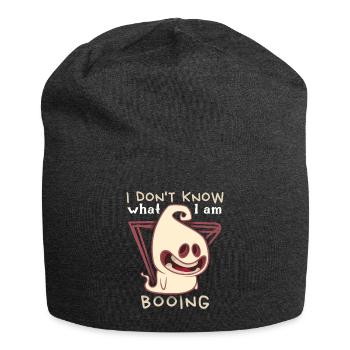 Lustiger-Geist, Boo-Schrecken Spruch Halloween - Jersey-Beanie - Anthrazit - Vorne