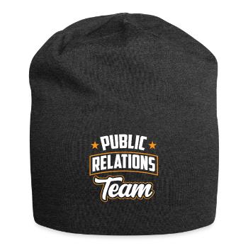 Team Öffentlichkeitsarbeit Public Relations Job PR - Jersey-Beanie - Anthrazit - Vorne