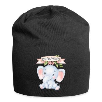 Little elephant, funny saying Dreaming Big - Jersey Beanie - black - Front