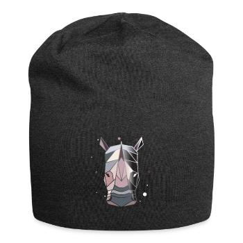 Nashorn Polygon Kunst Tier Geometrie - Jersey-Beanie - Anthrazit - Vorne