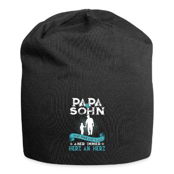 Dad and son not always eye to eye but always - Jersey Beanie - black - Front