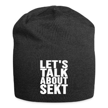 let's talk about sparkling wine - Jersey Beanie - charcoal grey - Front
