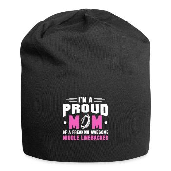 Chez une fière maman d’un linebacker du milieu - Bonnet en jersey - noir - Devant