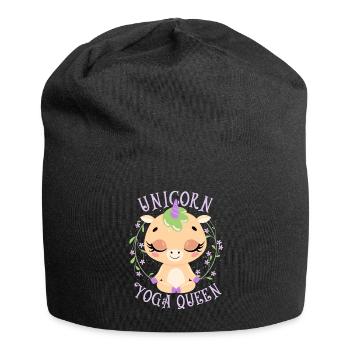 Licorne de yoga, reine du yoga licorne, dicton drôle - Bonnet en jersey - noir - Devant