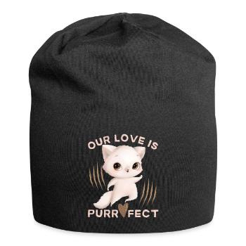Valentine's Cat Valentine's Day Love Funny Saying - Jersey Beanie - black - Front