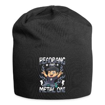 Headbang And Metal On für einen Schüler und Jungs - Jersey-Beanie - Schwarz - Vorne