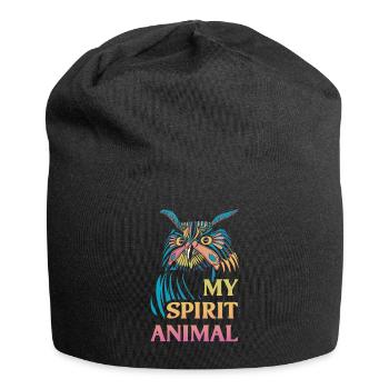 Owl Spirit Animal Owl Cadeau - Bonnet en jersey - noir - Devant