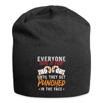 Muay Thai Everyone Has A Plan Fighter Thai Boxing - Jersey Beanie - black - Front