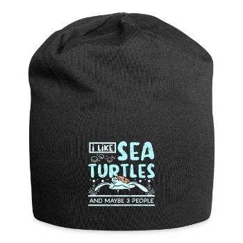 J’aime les tortues de mer et peut-être 3 personnes - Bonnet en jersey - noir - Devant