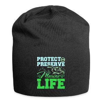 Protect and preserve marine life - Jersey Beanie - black - Front