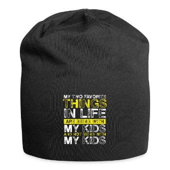 My two favorite things in life - Jersey Beanie - black - Front