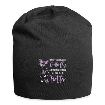 Himmlischer Schmetterling Mystische - Jersey-Beanie - Schwarz - Vorne