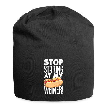 Hot Dog Hot Dogs Liebhaber Geschenk - Jersey-Beanie - Schwarz - Vorne