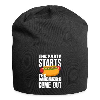 Hot Dog Hot Dogs Liebhaber Geschenk - Jersey-Beanie - Schwarz - Vorne
