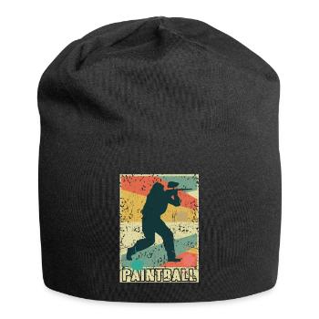 Retro Vintage PAINTBALL Player Baller Design - Jersey Beanie - black - Front