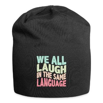 We all laugh in the same language Toleranz & Liebe - Jersey-Beanie - Schwarz - Vorne